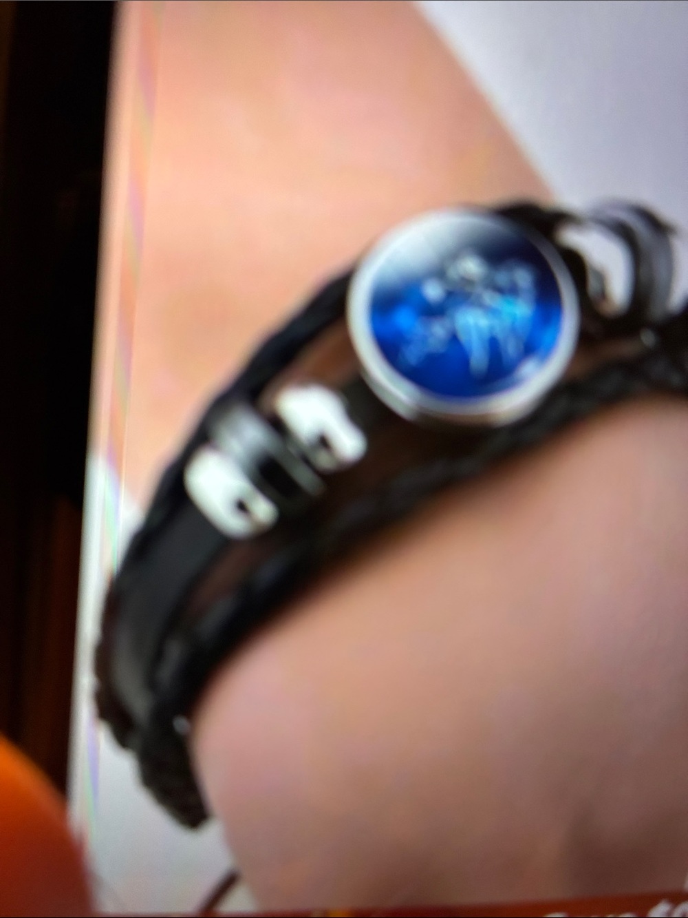 Black Leather good luck capacorn bracelet